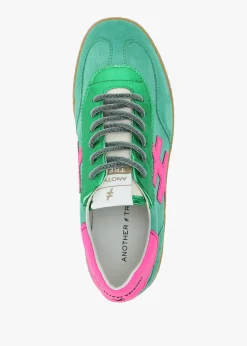 Green Suede & Metallic Leather Trainers