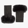 Grey Faux Fur Fingerless Gloves