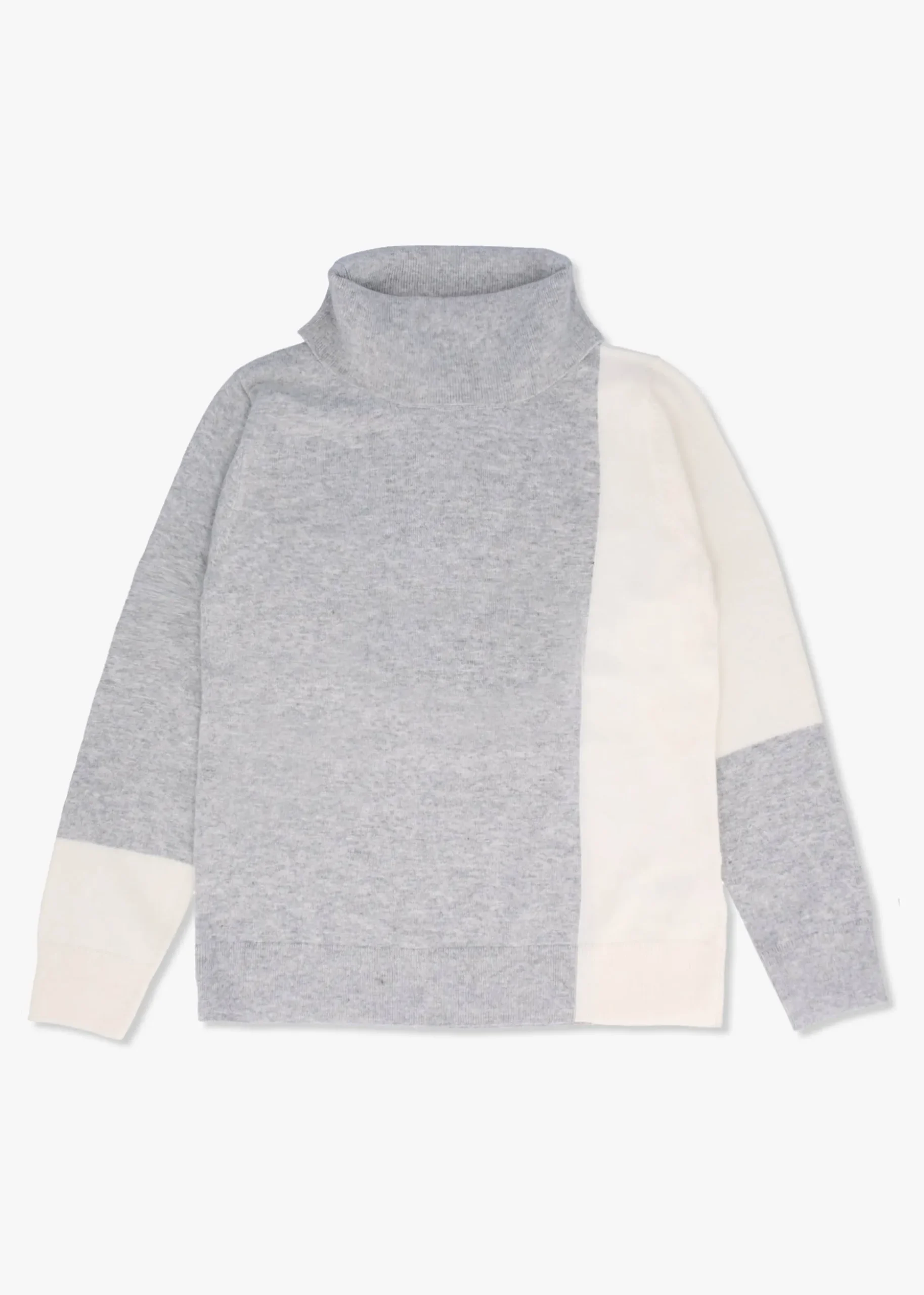 Grey Wool Mix Roll Neck Knitted Jumper