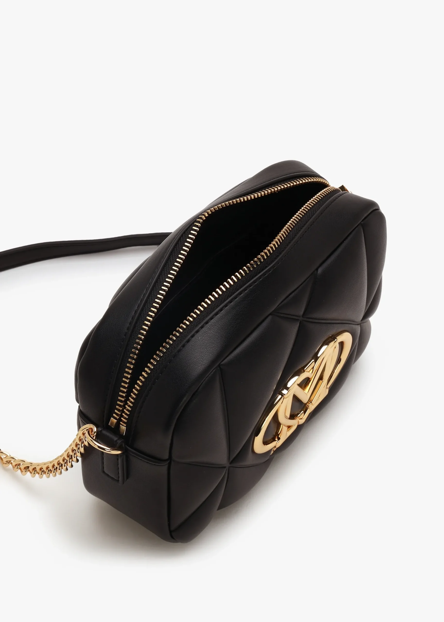 Heart Logo Quilted Nero Cross-Body Bag