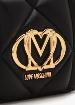 Heart Logo Quilted Nero Cross-Body Bag