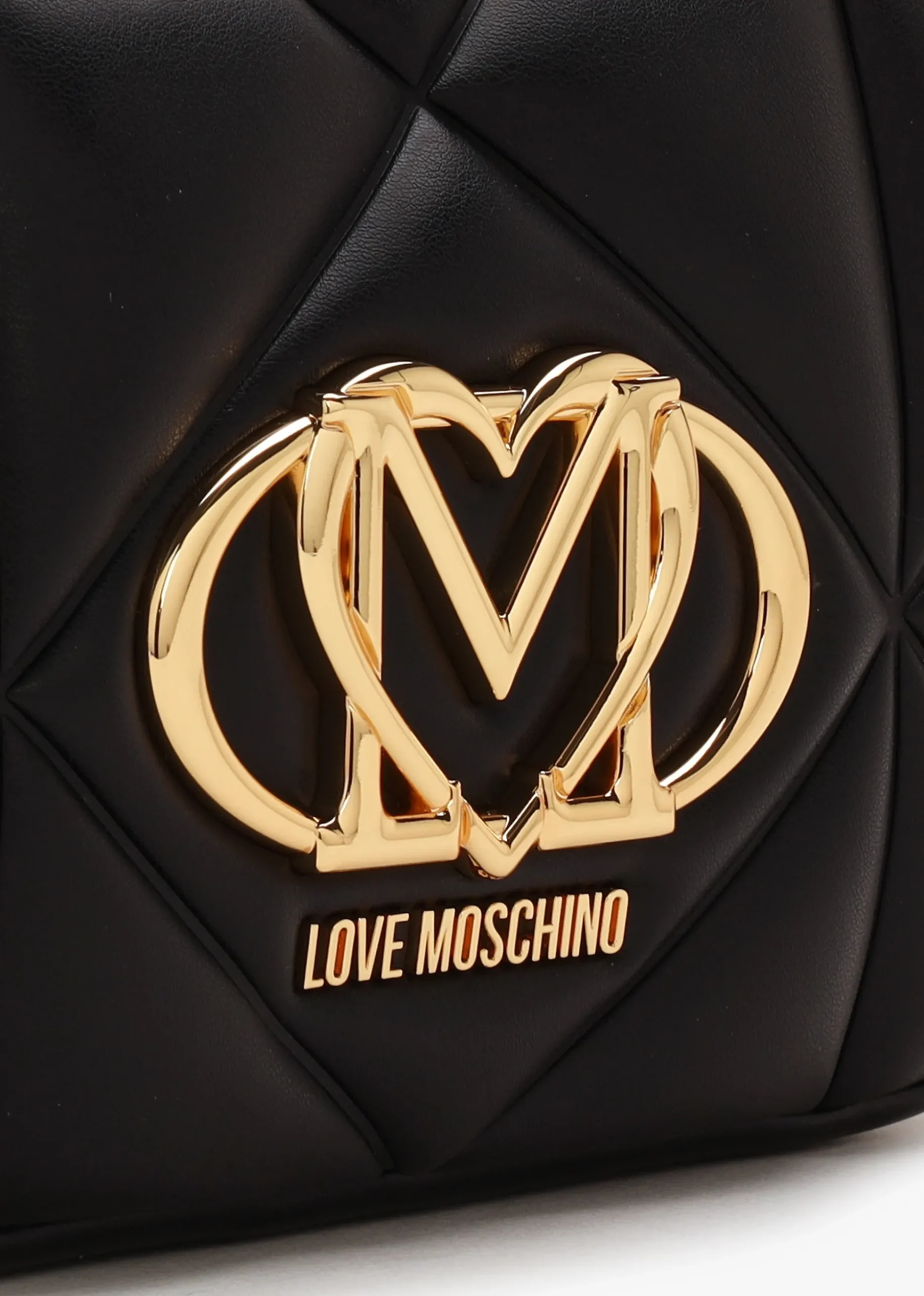 Heart Logo Quilted Nero Cross-Body Bag