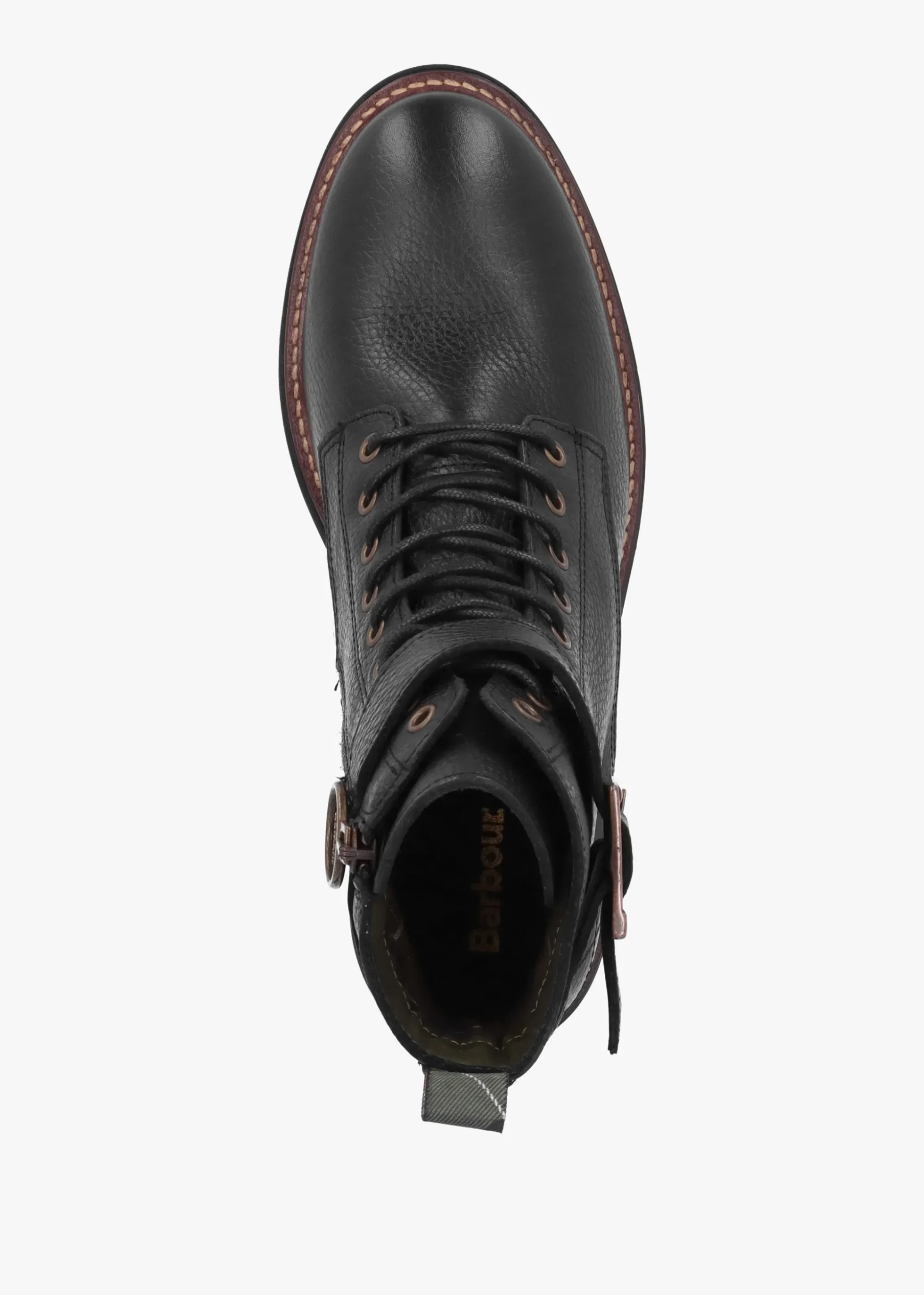 Heidi Black Pebbled Leather Camando Ankle Boots