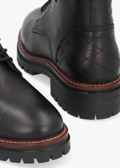 Heidi Black Pebbled Leather Camando Ankle Boots