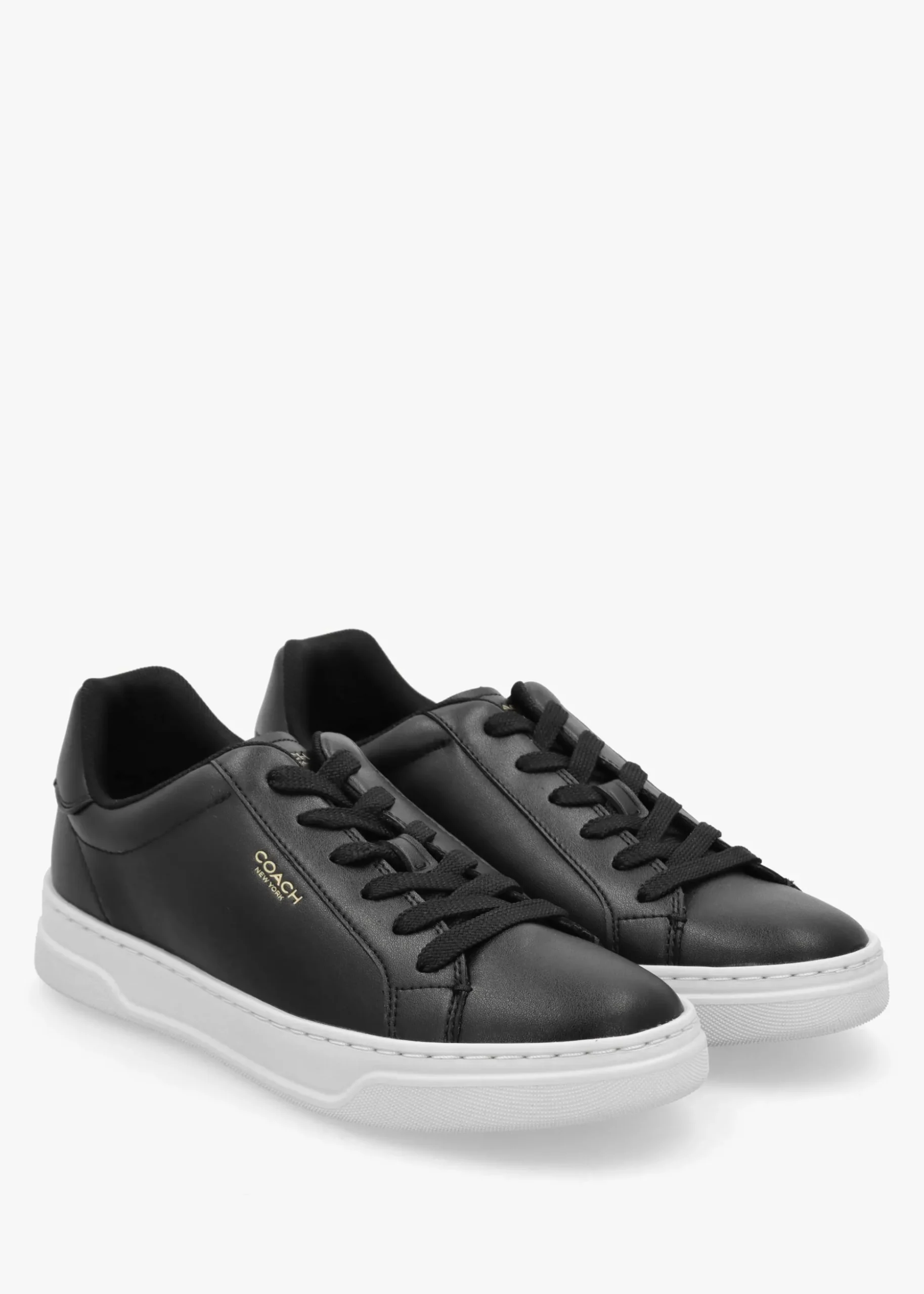 High Line Black Optic White Leather Trainers