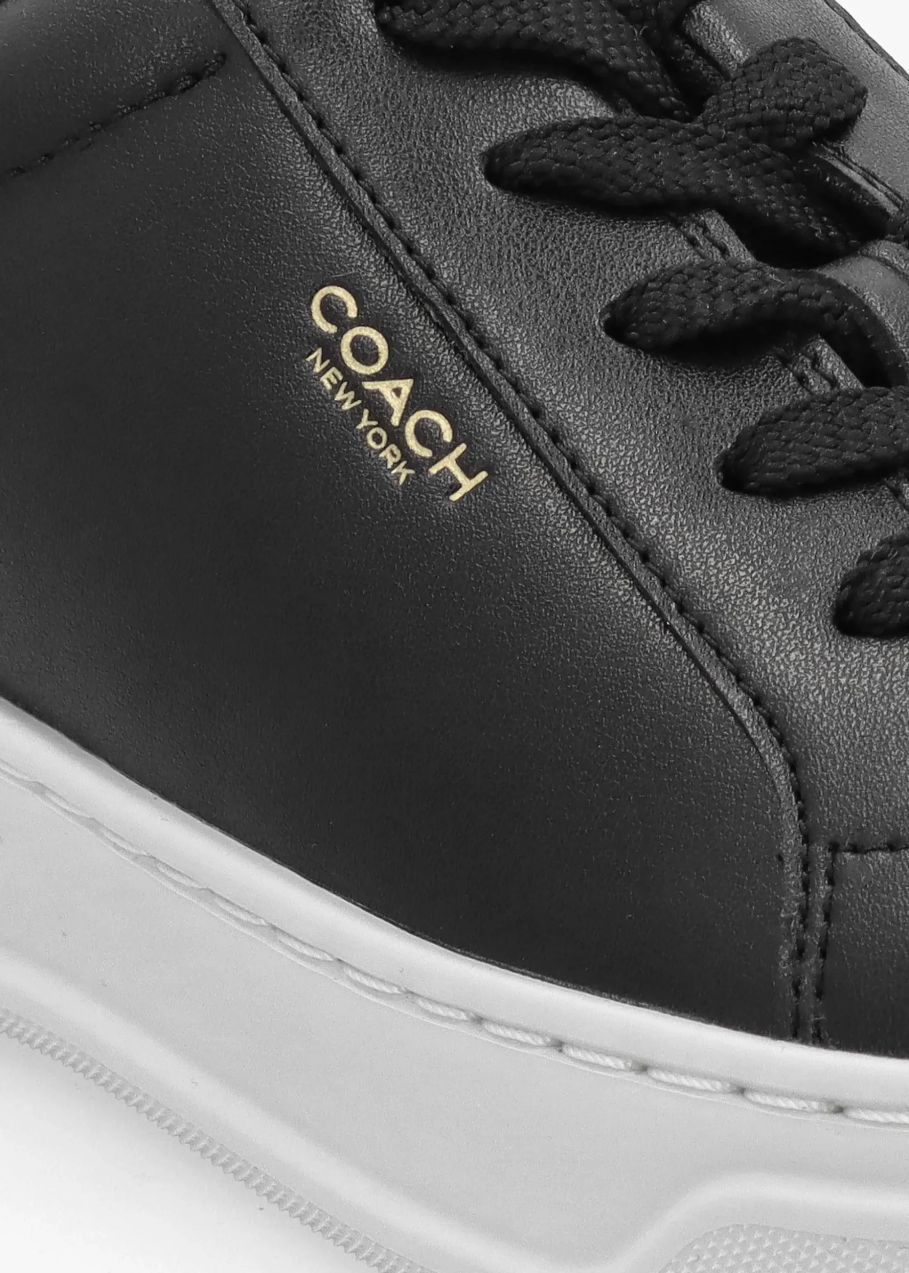 High Line Black Optic White Leather Trainers
