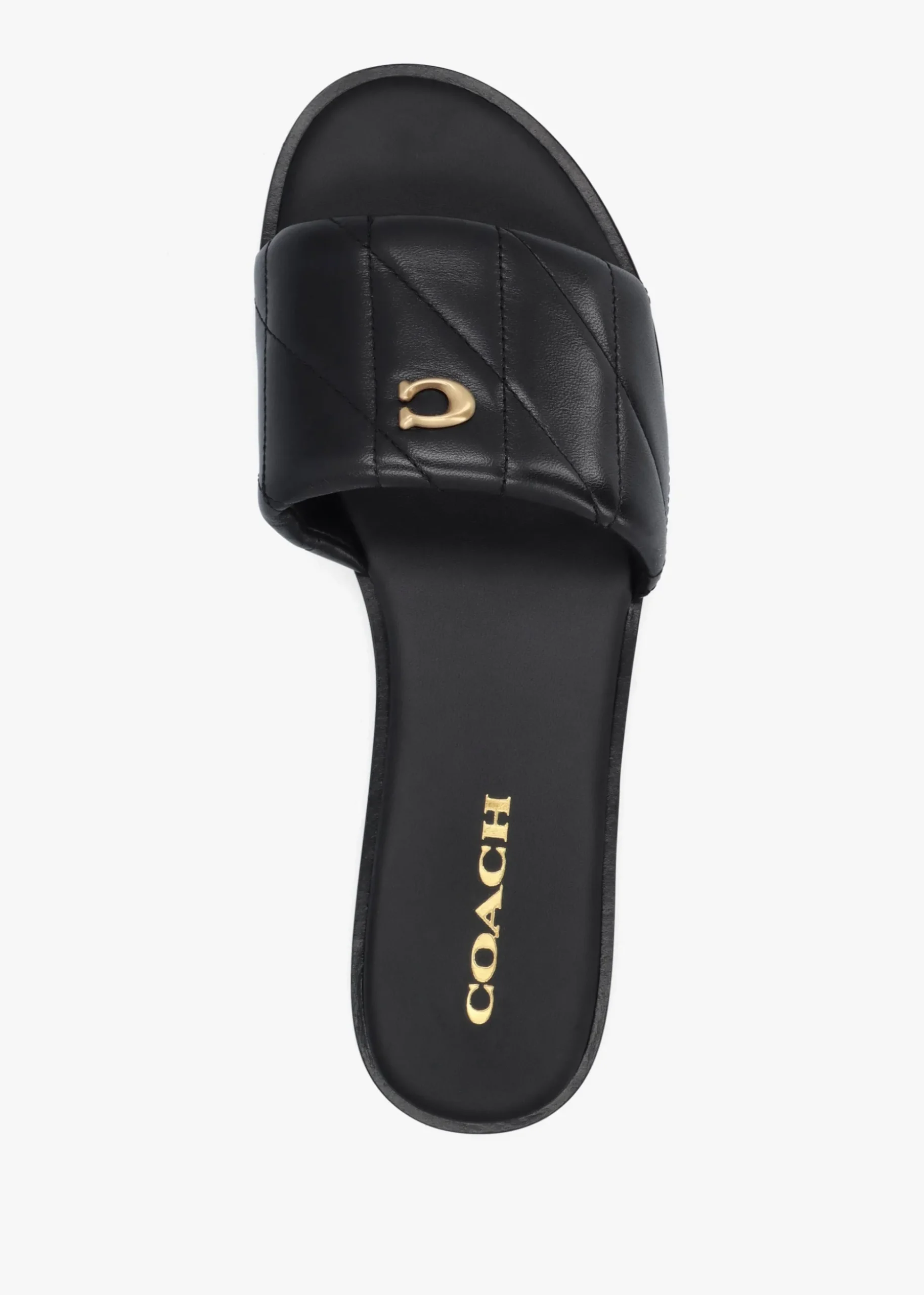 Holly Quilted Black Leather Flat Mules