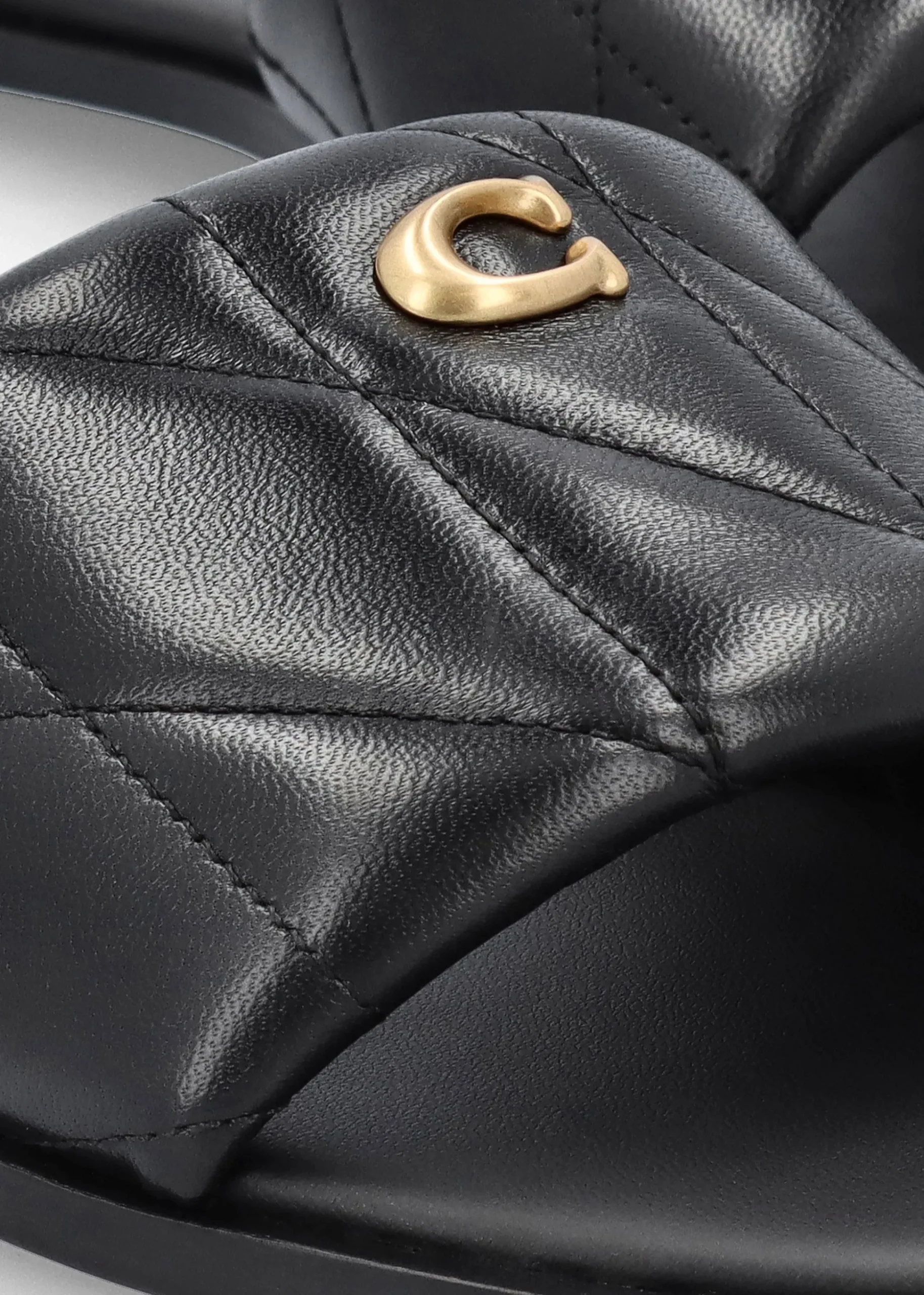 Holly Quilted Black Leather Flat Mules