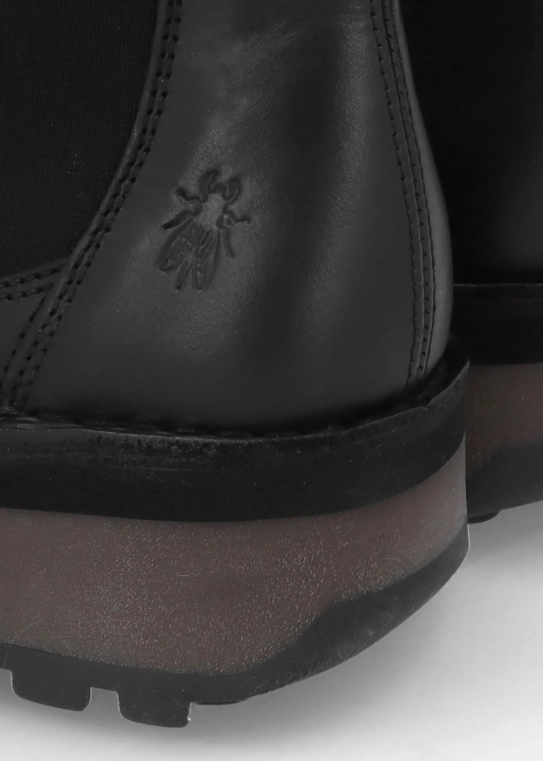 Huud Black Leather Low Wedge Chelsea Boots