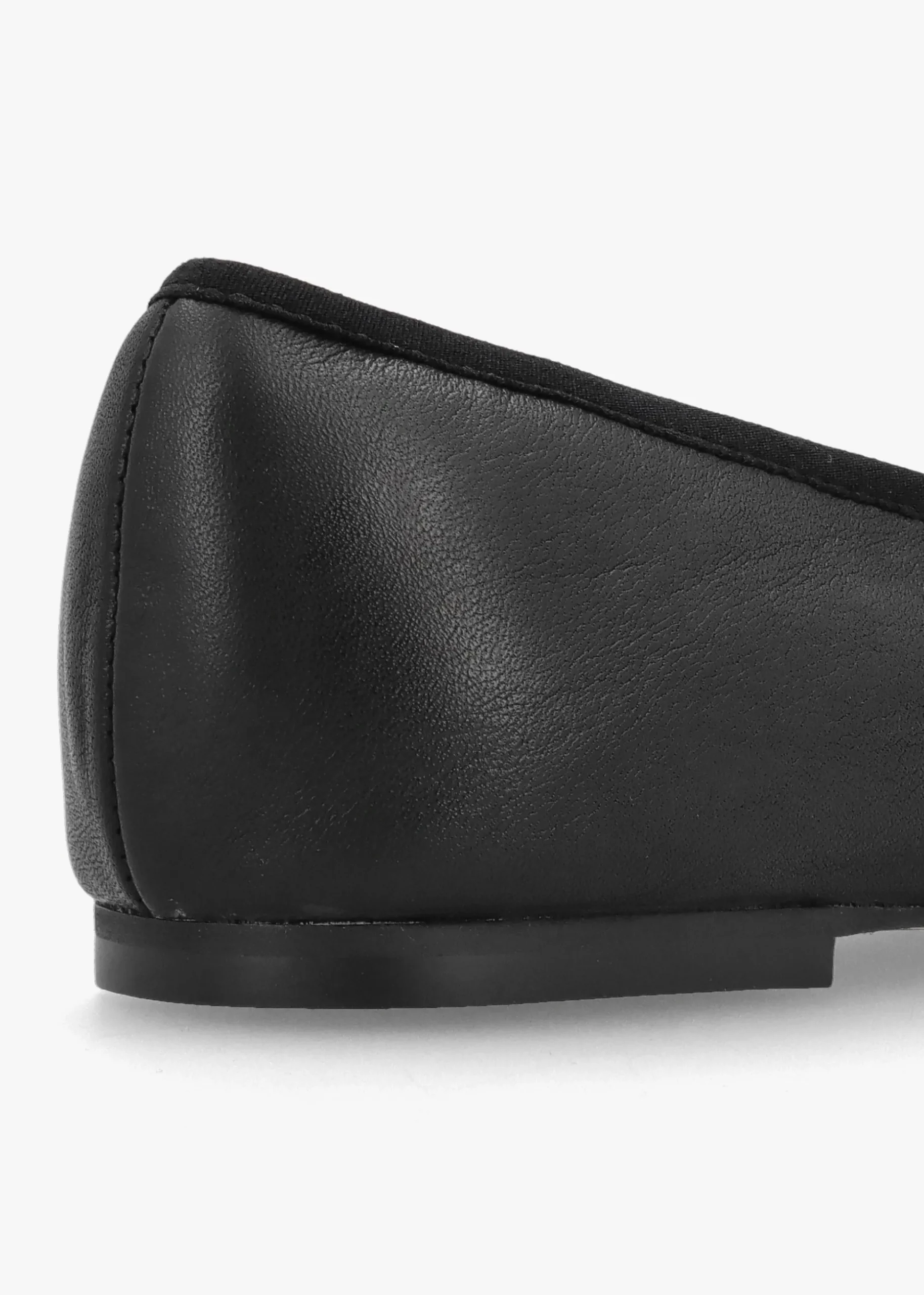 Iball Black Leather Patent Toe Cap Ballet Pumps