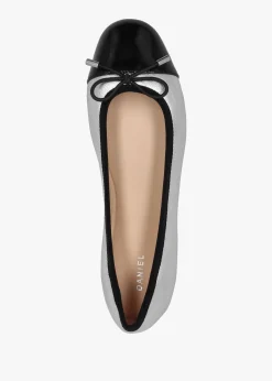 Iball Silver Leather Patent Toe Cap Ballet Pumps