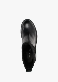 Ibby Black Leather Block Heel Chelsea Boots