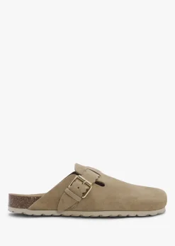Iclog Beige Suede Clogs