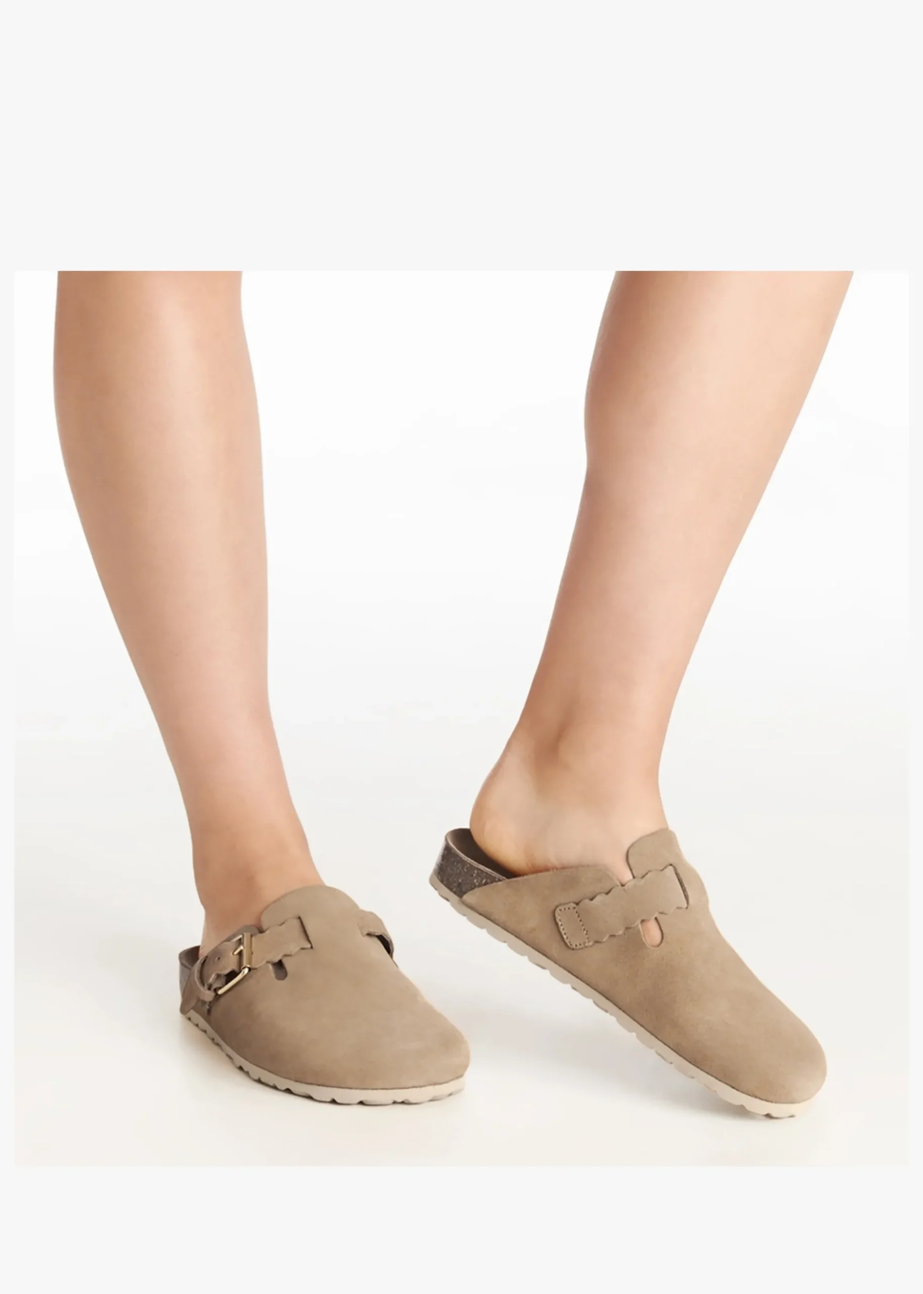 Iclog Beige Suede Clogs