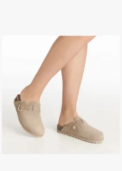 Iclog Rope Beige Suede Clogs