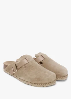 Iclog Rope Beige Suede Clogs