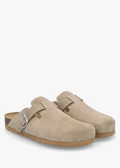 Iclog Studded Beige Suede Clogs