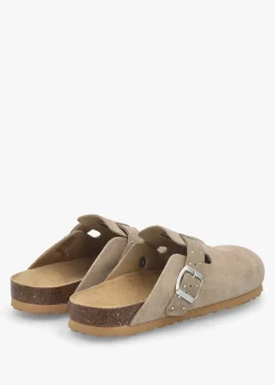 Iclog Studded Beige Suede Clogs