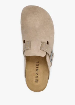 Iclog Studded Beige Suede Clogs