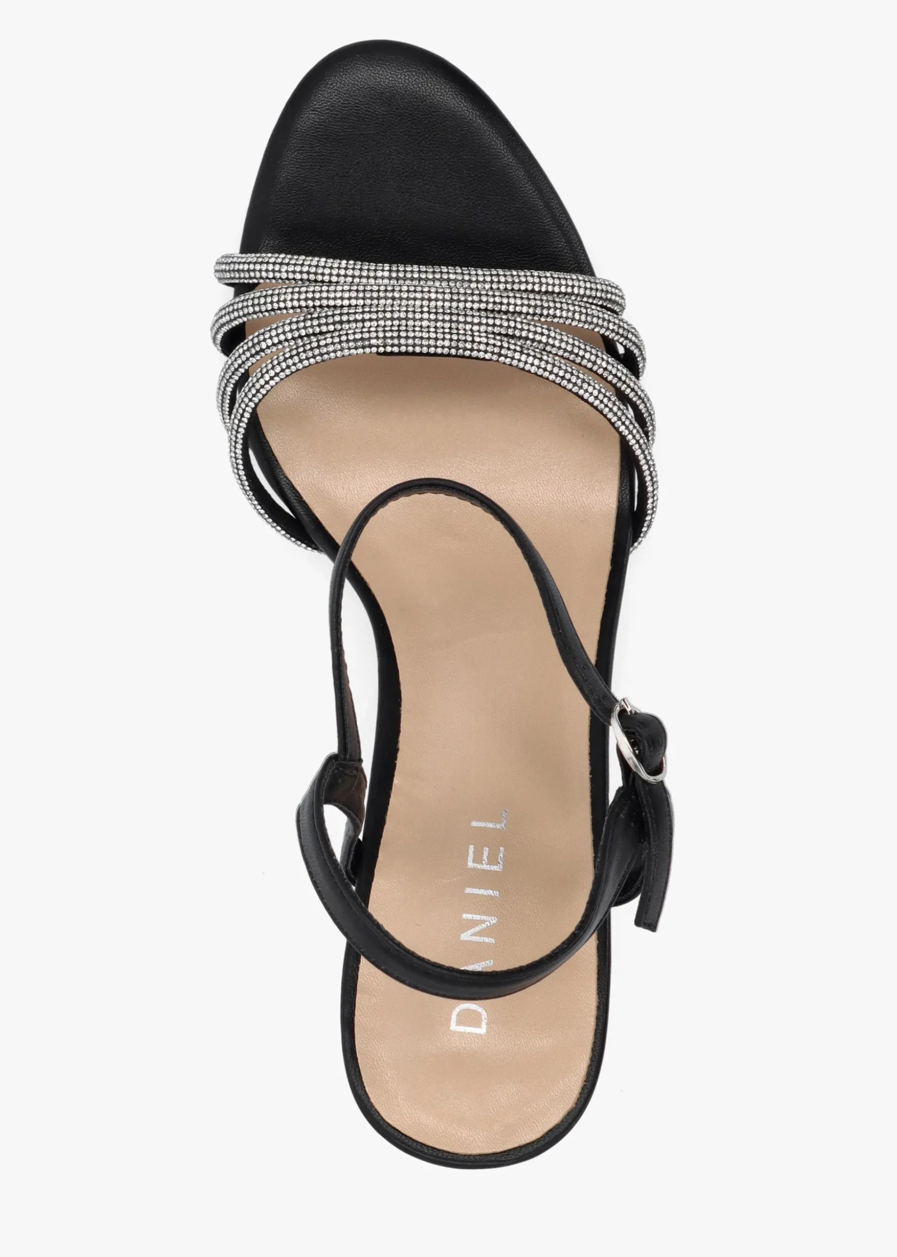 Icris Black Strappy Mid Heel Sandals