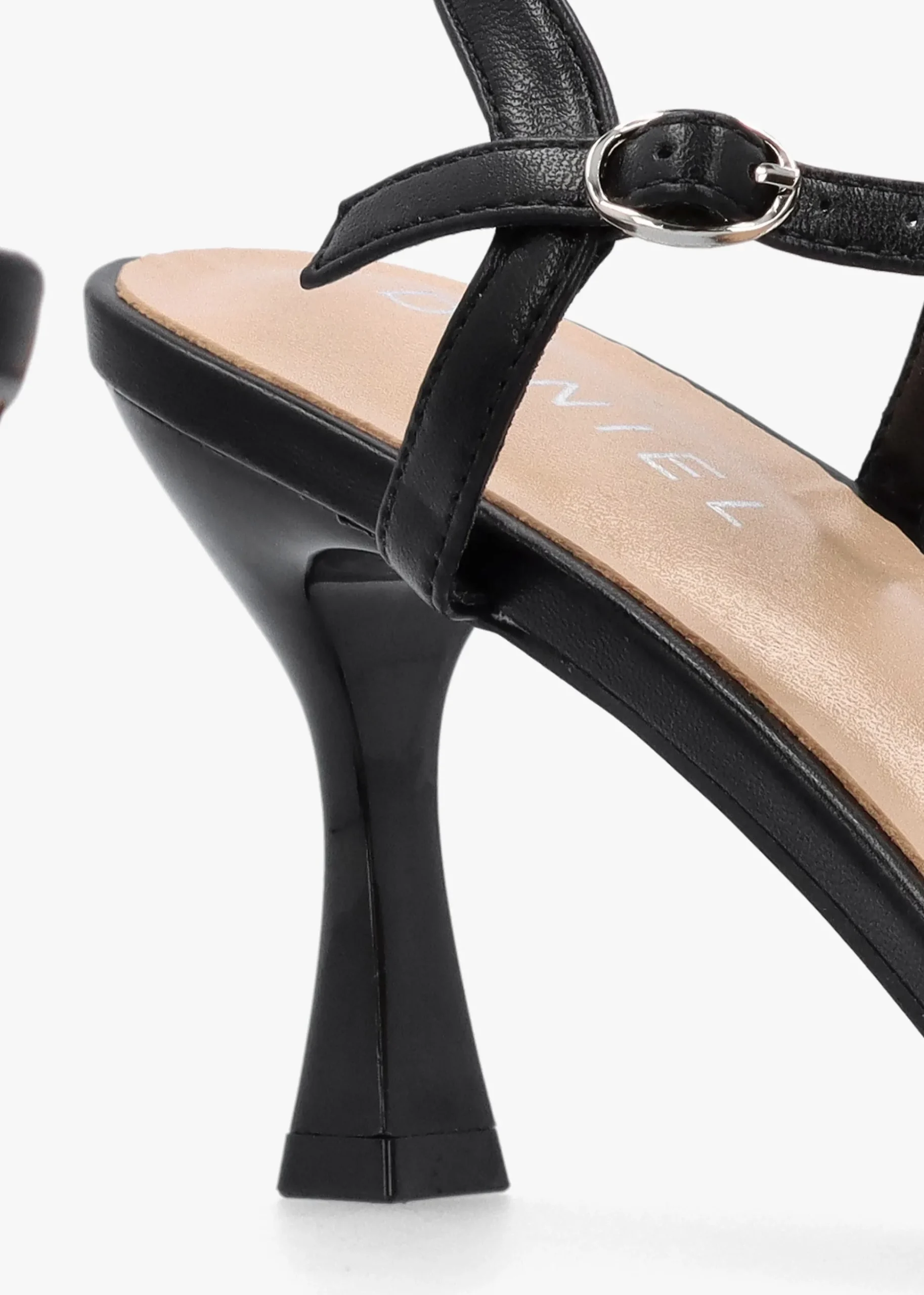 Icris Black Strappy Mid Heel Sandals