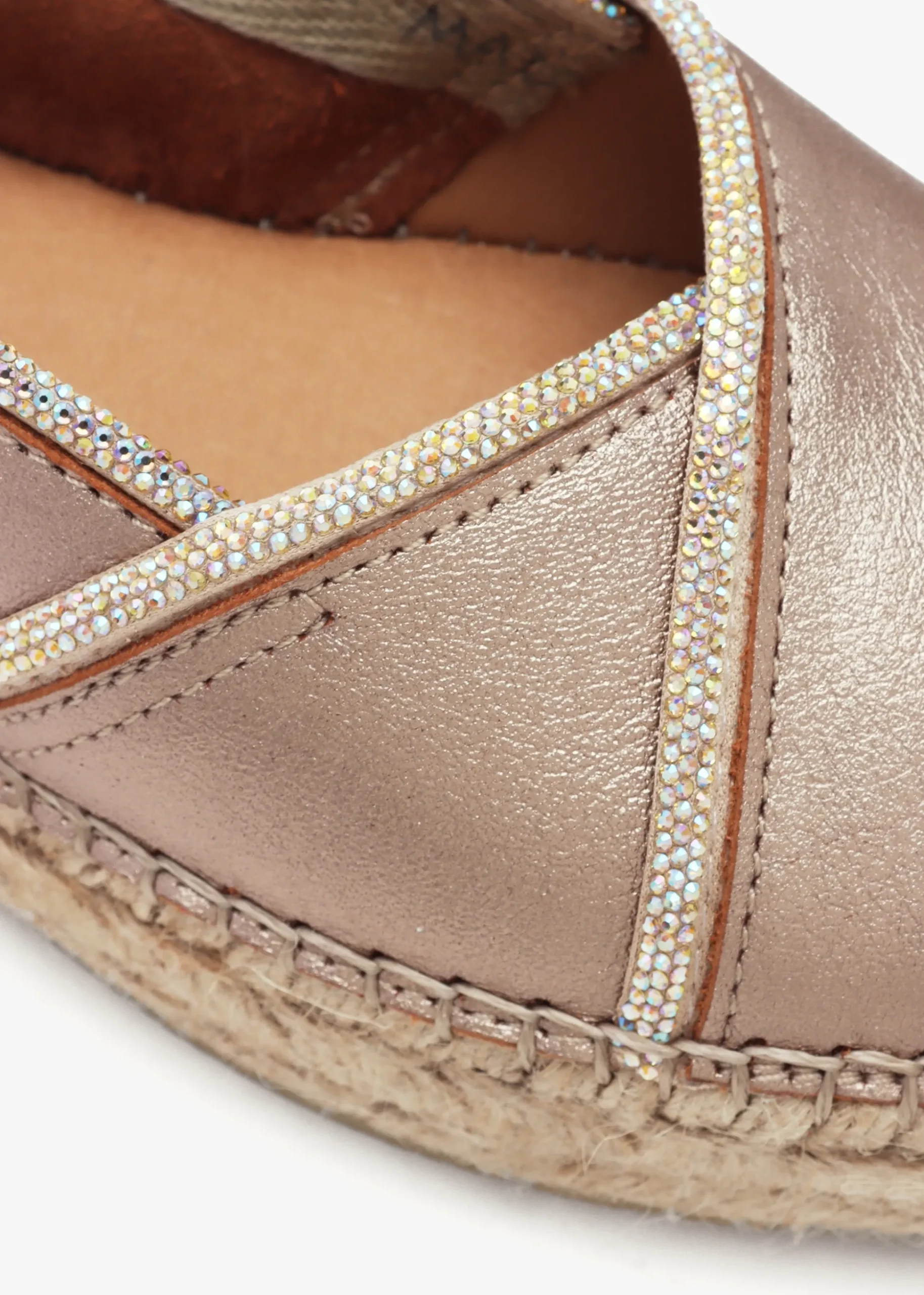 Idiamante Pewter Leather Embellished Flatform Espadrilles