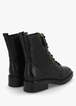 Ilacie Black Leather Lace Up Boots