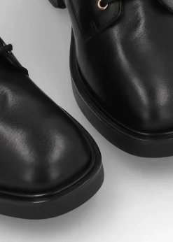 Ilacie Black Leather Lace Up Boots