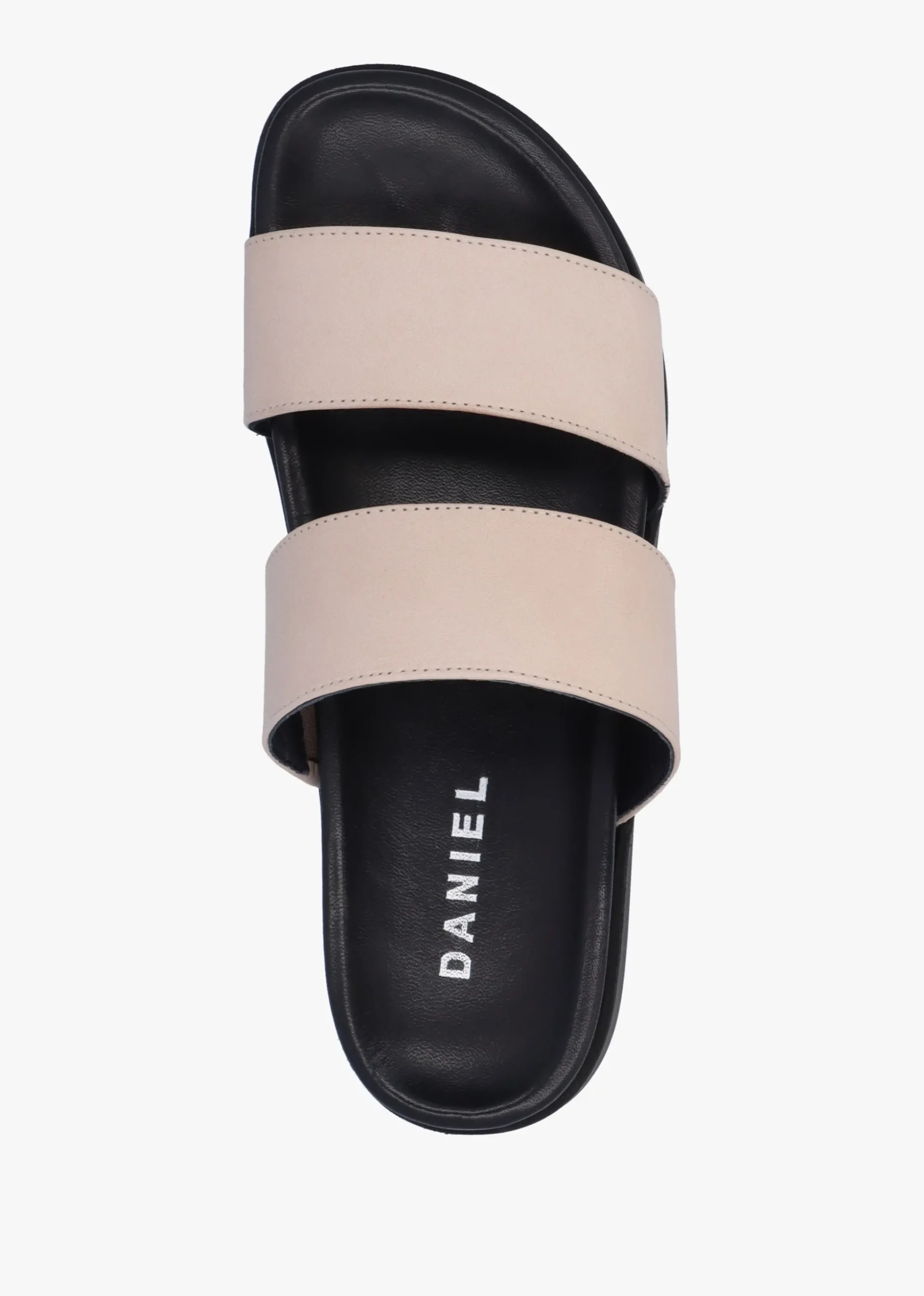 Imogen Beige Leather Two Band Mules
