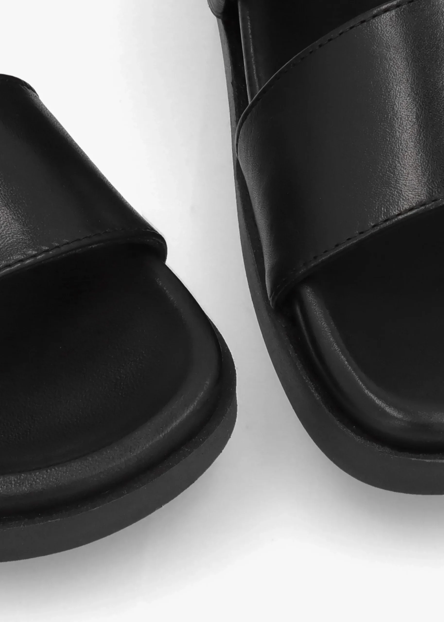 Imogen Black Leather Two Band Mules