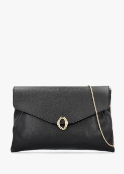 Inclutch Black Tumbled Leather Envelope Clutch