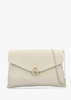Inclutch Cream Tumbled Leather Envelope Clutch