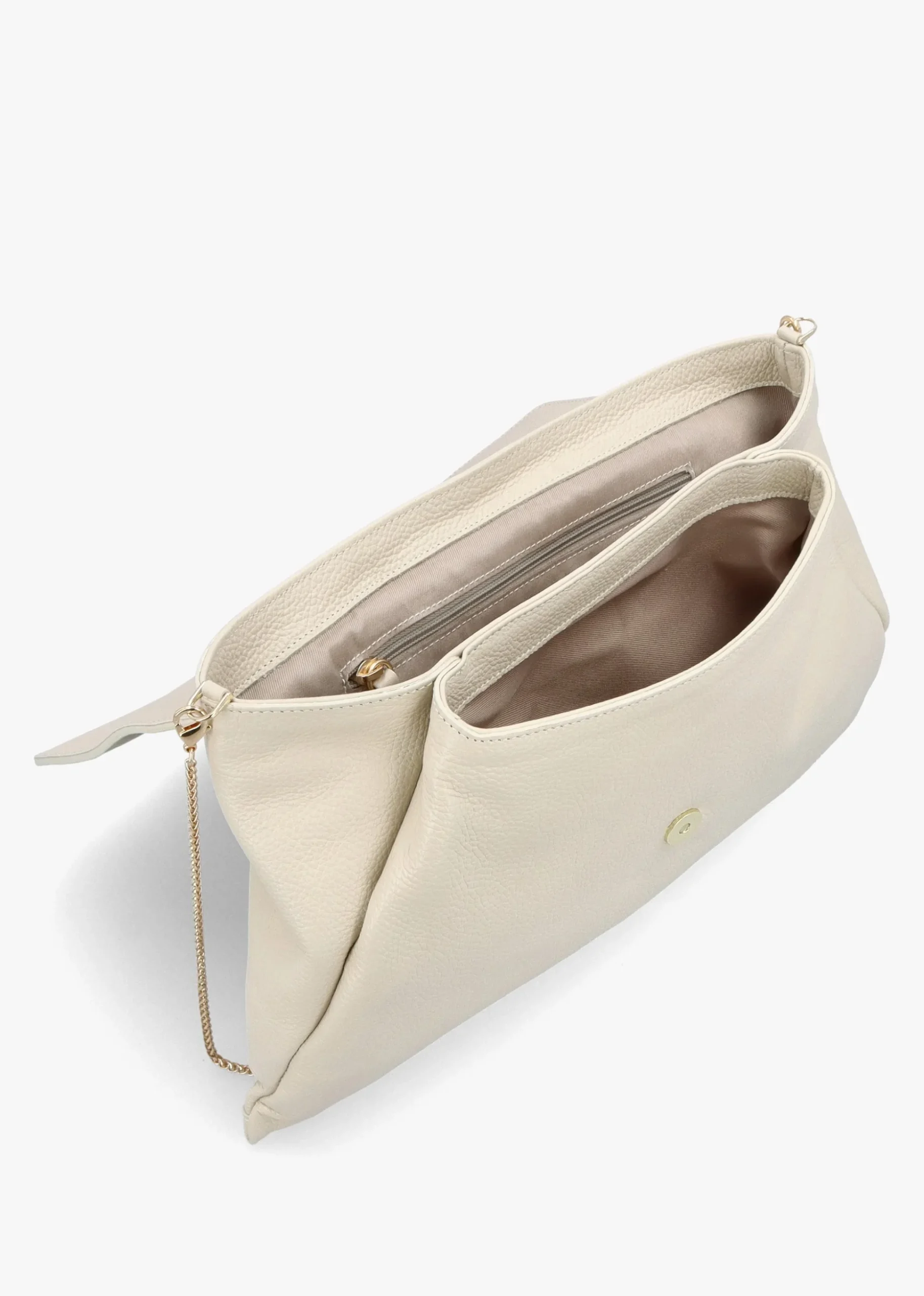 Inclutch Cream Tumbled Leather Envelope Clutch