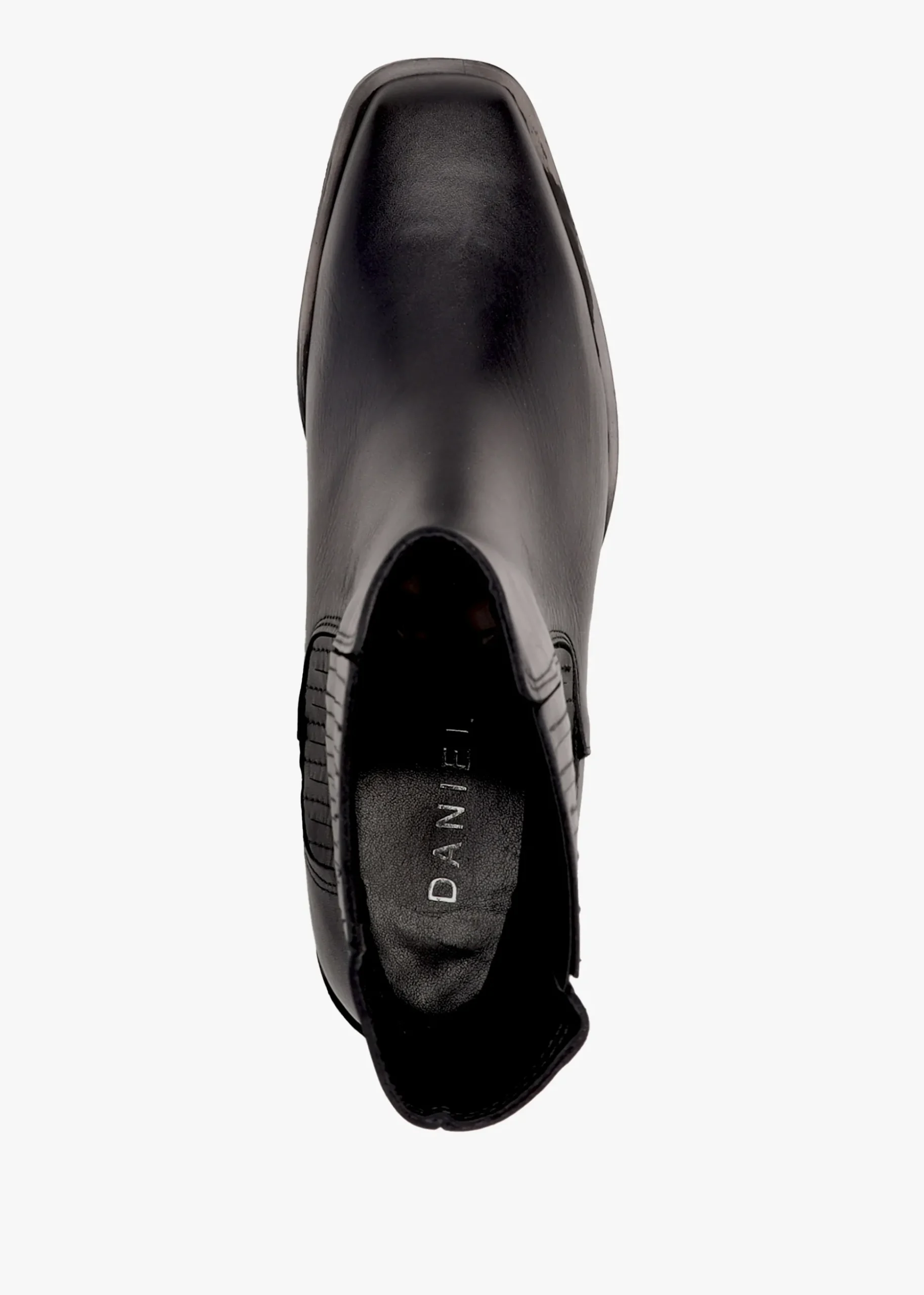 Indie Black Leather Western Chelsea Boots