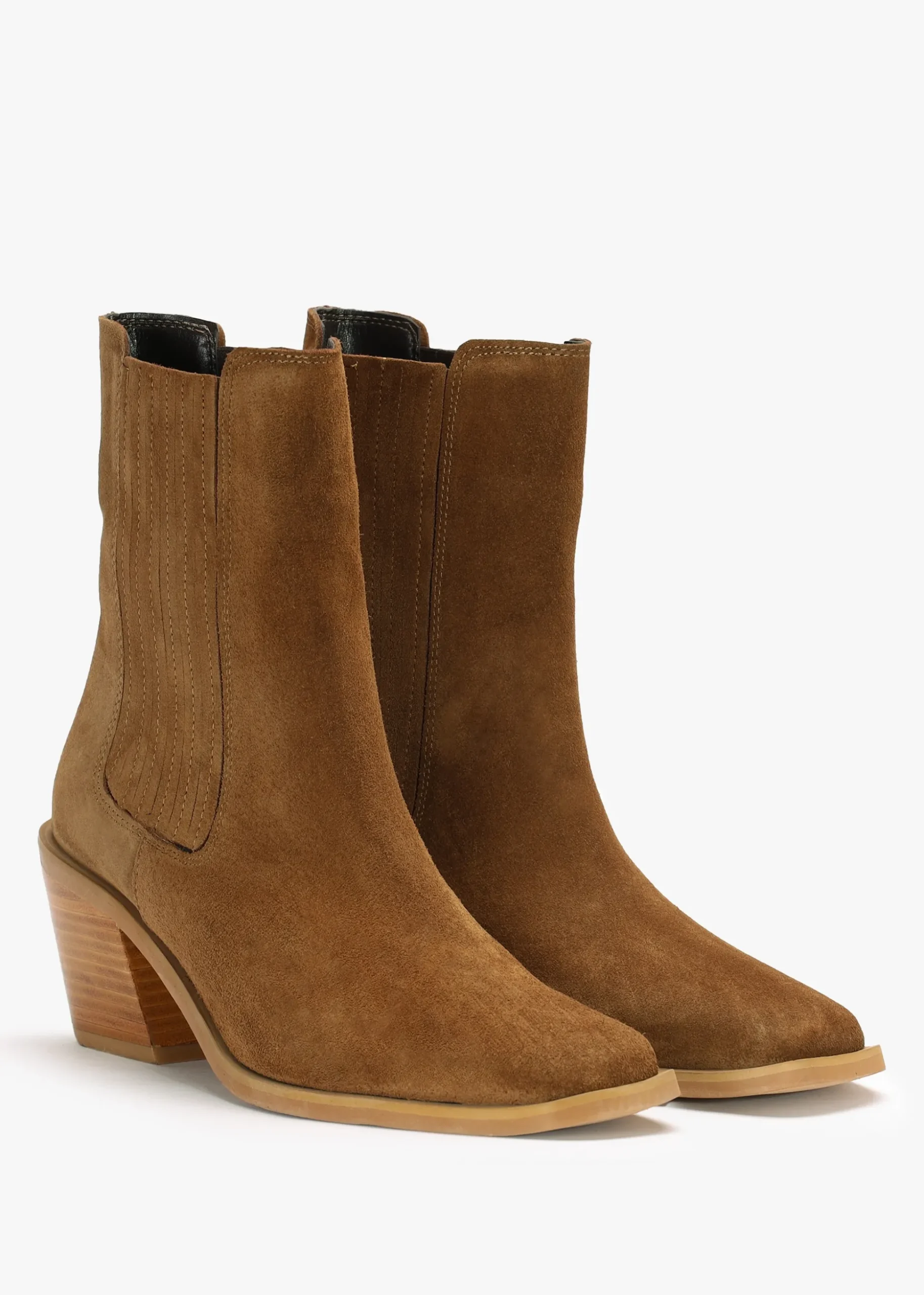 Indie Tan Suede Western Chelsea Boots
