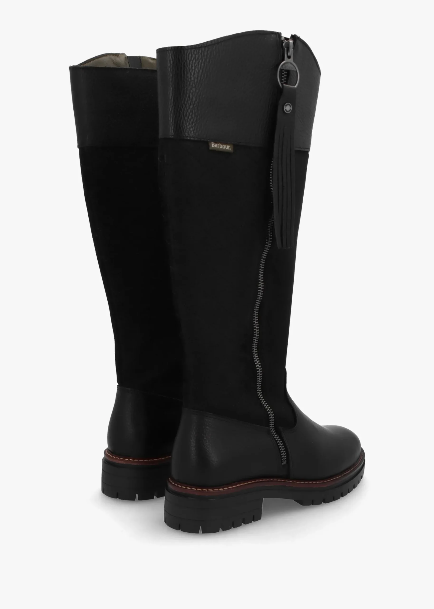 Ingrid Black Leather Knee High Boots