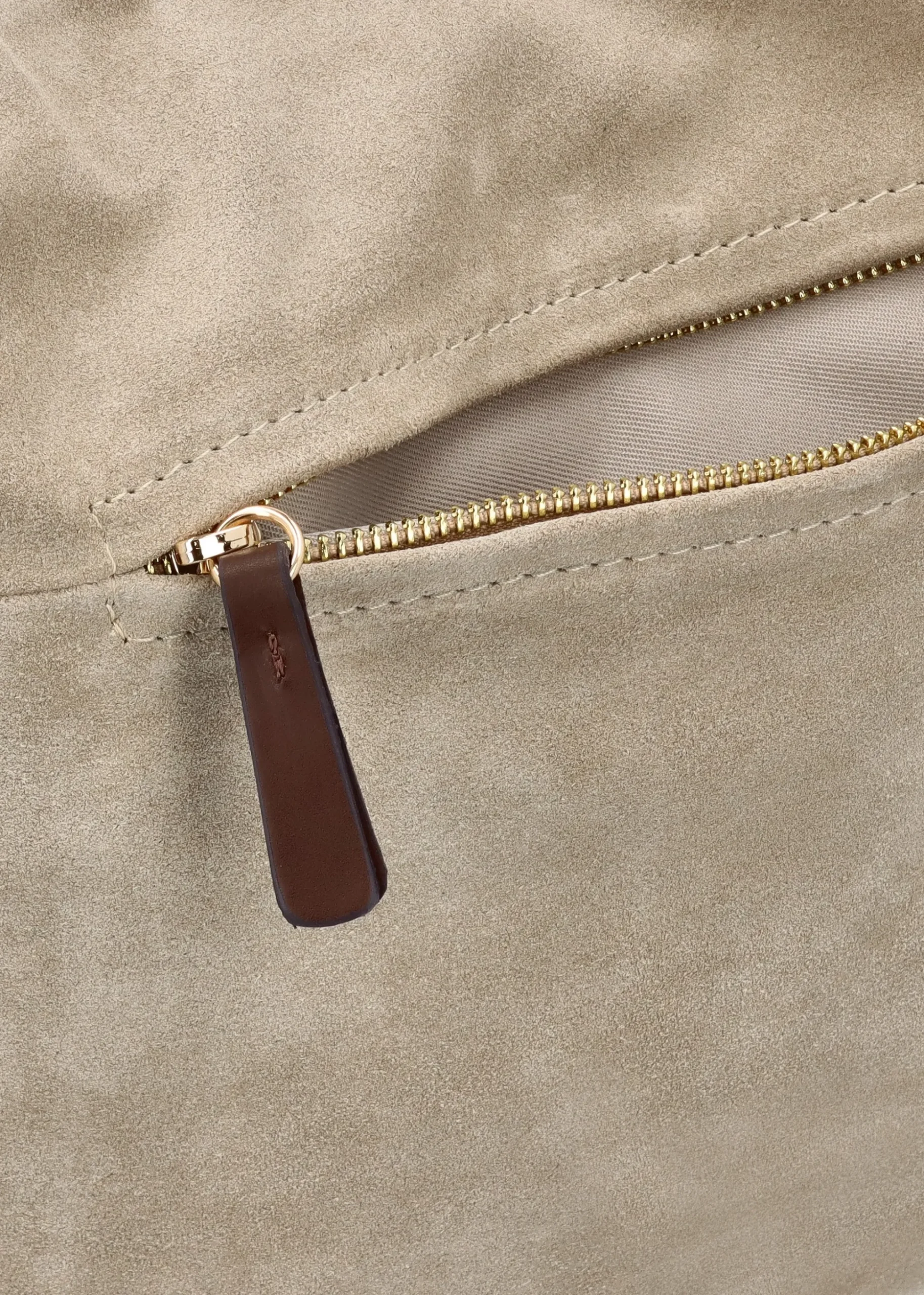 Inhobo Beige Suede Slouchy Hobo Bag