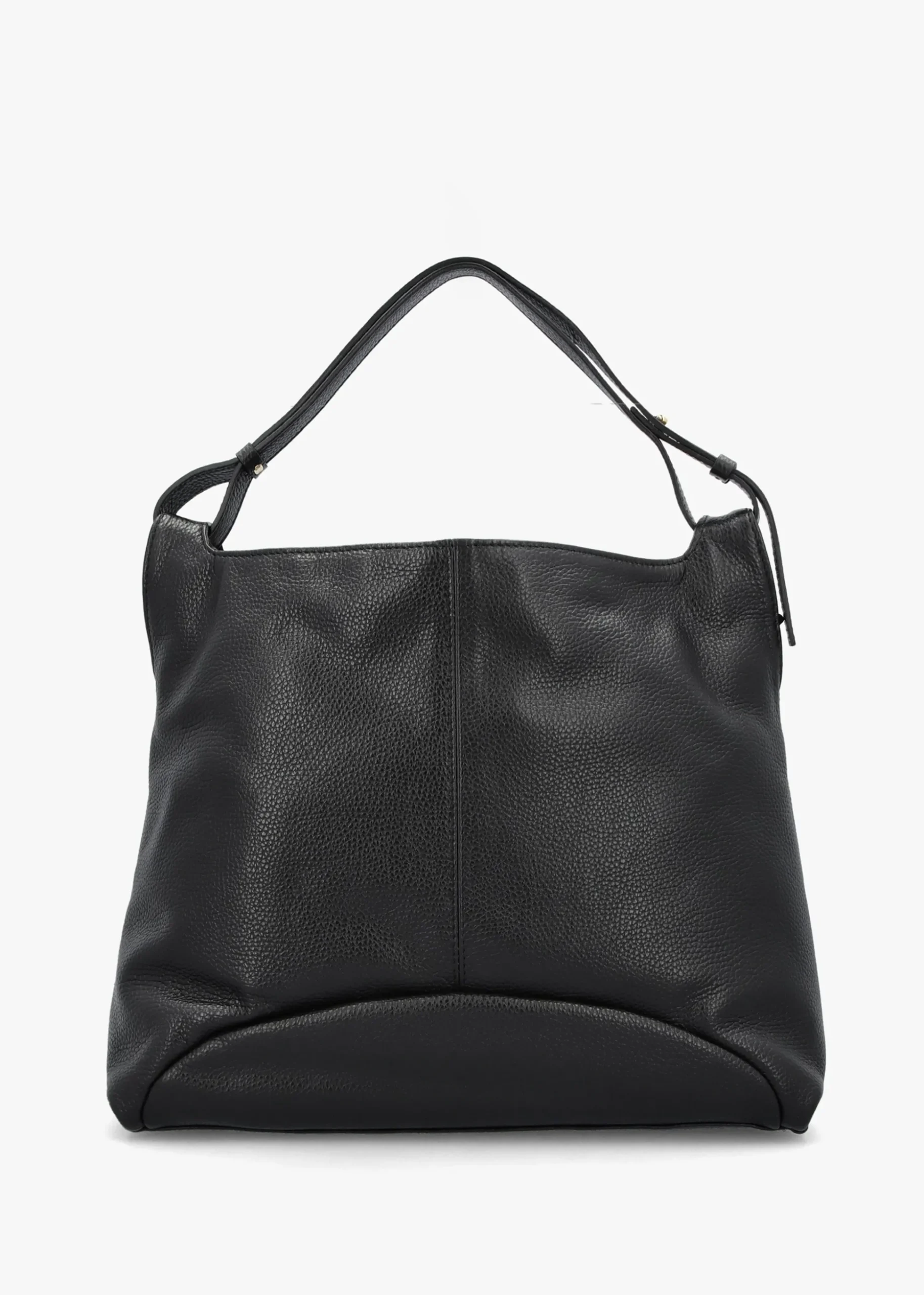 Inhobo Black Leather Slouchy Hobo Bag