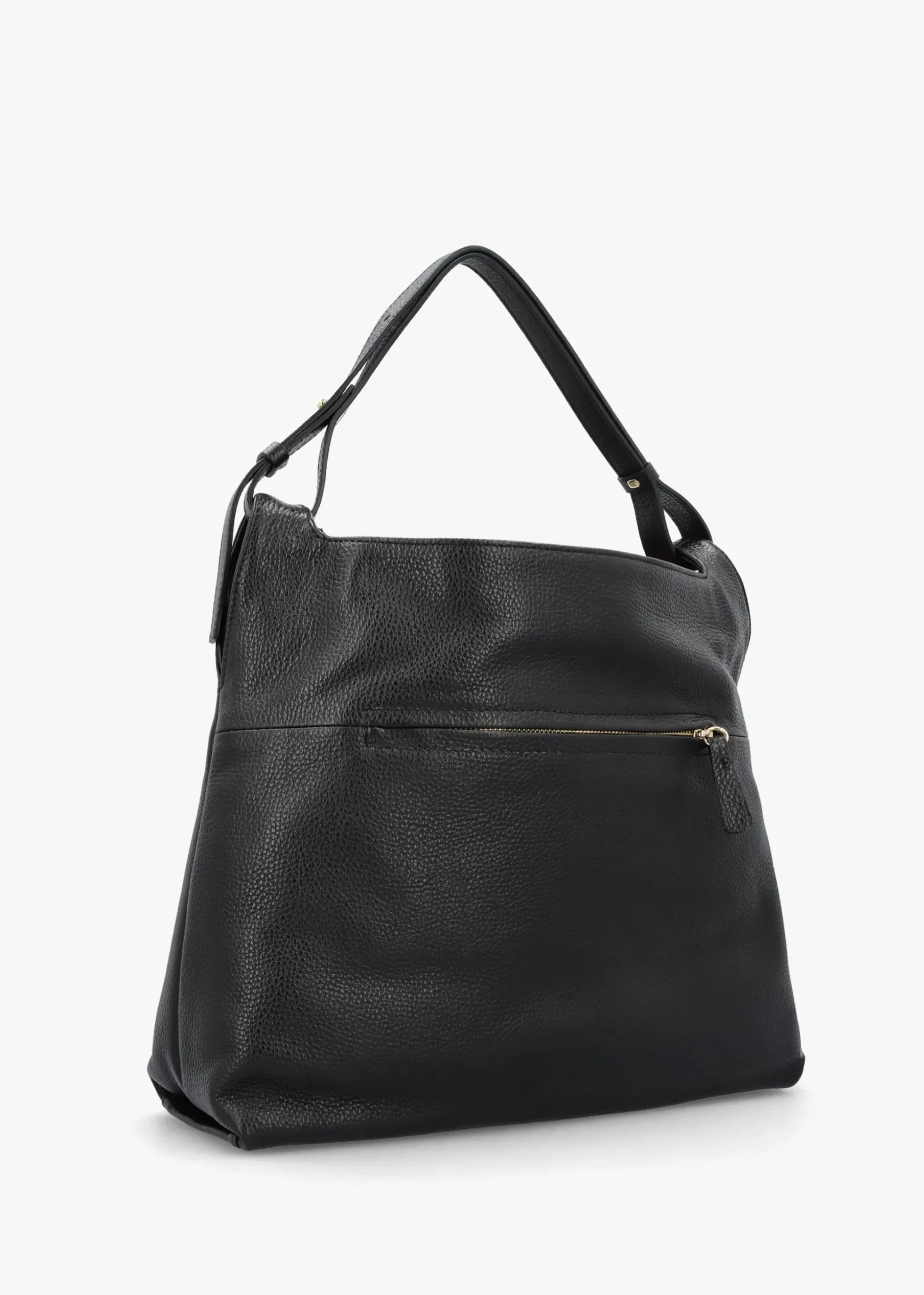 Inhobo Black Leather Slouchy Hobo Bag