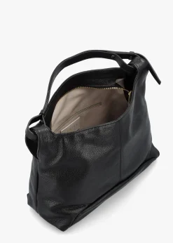 Inhobo Black Leather Slouchy Hobo Bag