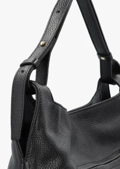 Inhobo Black Leather Slouchy Hobo Bag
