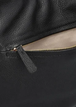 Inhobo Black Leather Slouchy Hobo Bag