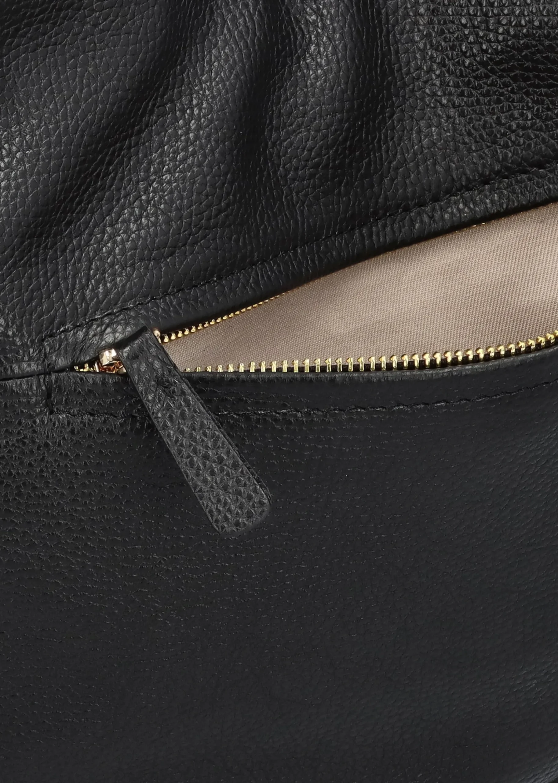 Inhobo Black Leather Slouchy Hobo Bag