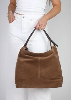 Inhobo Brown Suede Slouchy Hobo Bag