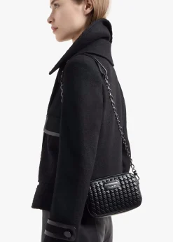 Interwoven Black Leather Camera Bag