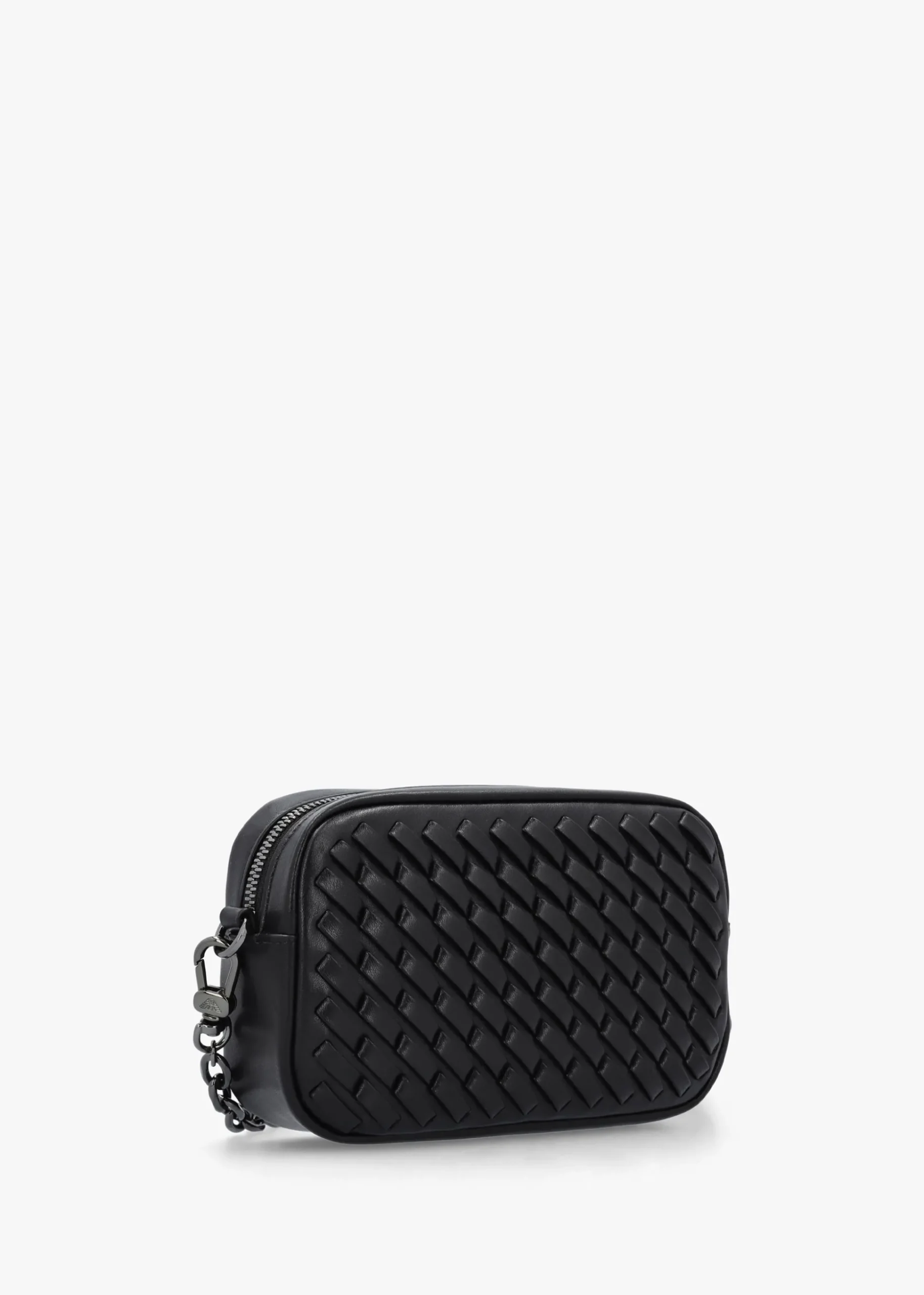 Interwoven Black Leather Camera Bag
