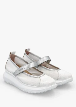 Isaura Off White Sporty Ballerina Pumps