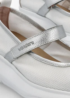 Isaura Off White Sporty Ballerina Pumps