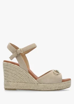 Jaffle Beige Suede Snaffle Wedge Espadrilles