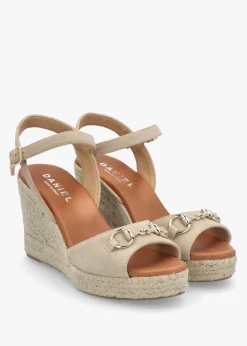 Jaffle Beige Suede Snaffle Wedge Espadrilles